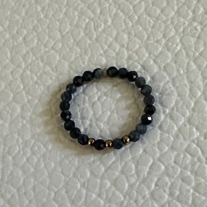 Elegant Sapphire faceted gemstones Beaded Ring